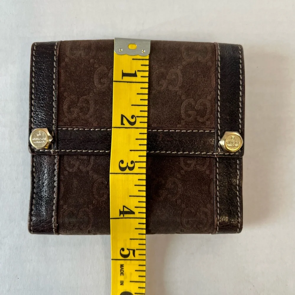 Gucci GG‎ suede, compact, leather wallet - Picture 16 of 16
